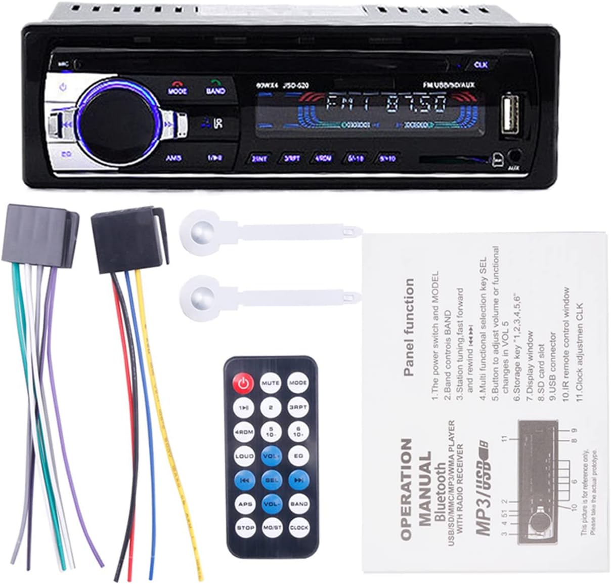 Eaglerich 12V MP3 MMC 1 Car Stereo FM Radio Audio Player Built in Bluetooth Phone with USB SD Port Car Radio Bluetooth