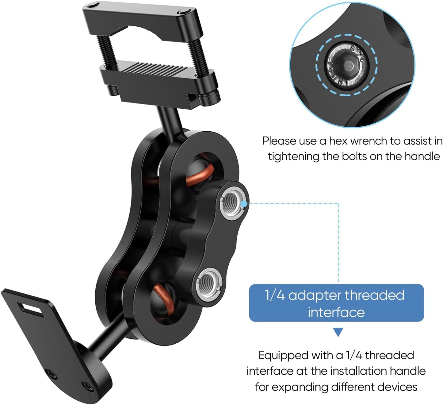 xsaaczm Radar Detector Mount Rearview Mirror Bracket,Car Truck Mirror Radar Mount Bracket,Aluminum Rearview Mirror Rod