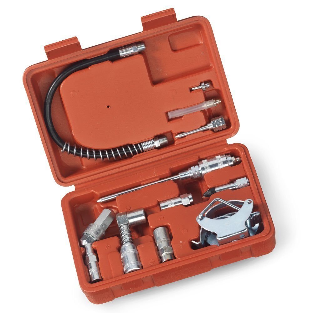 Tooluxe 61077L Multi-Function Grease Gun and Lubrication Accessory Kit