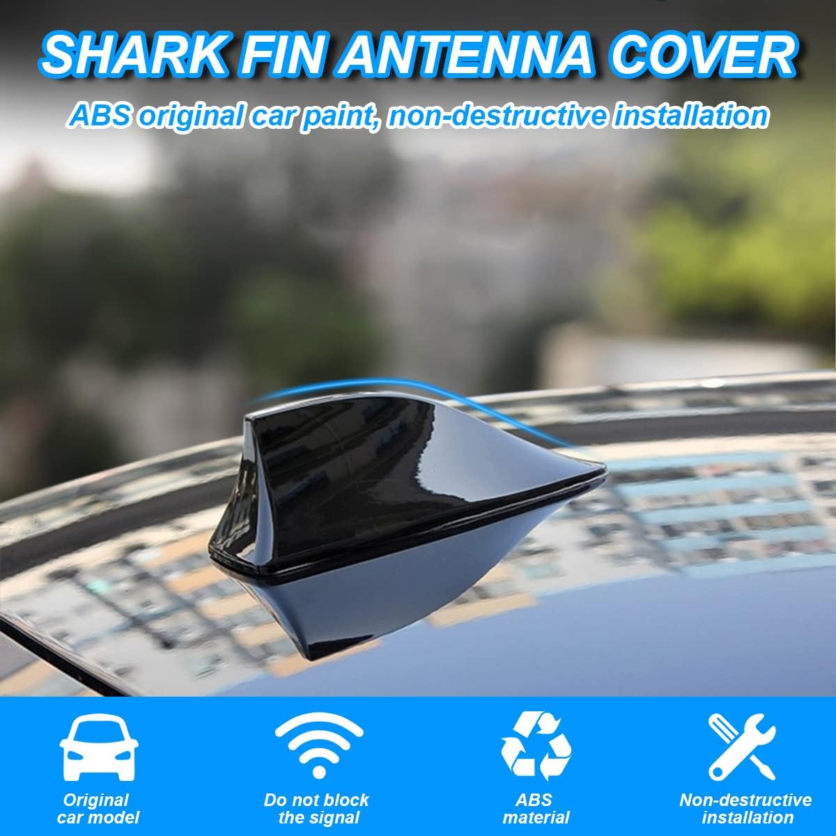 Moly Magnolia Shark Fin Antenna Cover for Car, Automotive Top Roof Aerials AM/FM Radio Signal Base, Vehicle Shark Fin