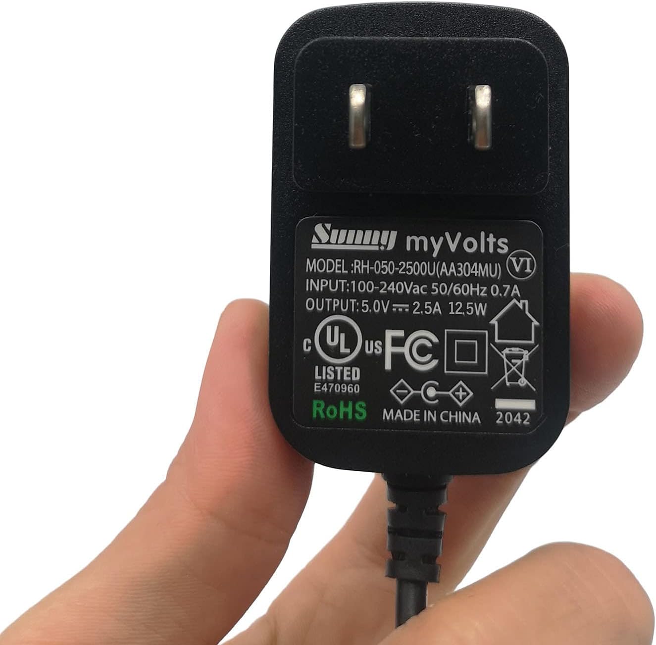 MyVolts 5V DAP-HD0014 MP3 Power Supply Adaptor Compatible with Creative Player - US Plug