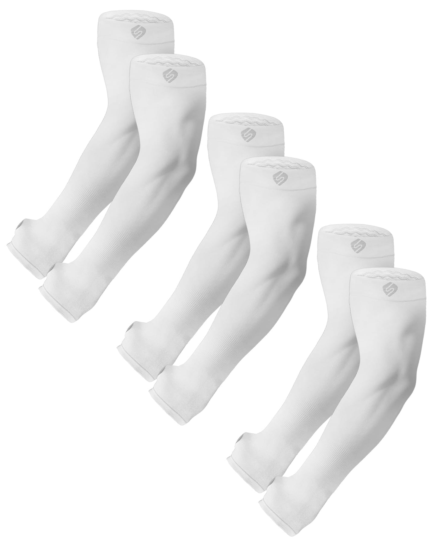 SHINYMOD Arm Sleeves for Men Sun Protection Compression Cooling Women UV Sleeves for Arms to Covers Hand, 3 Pairs