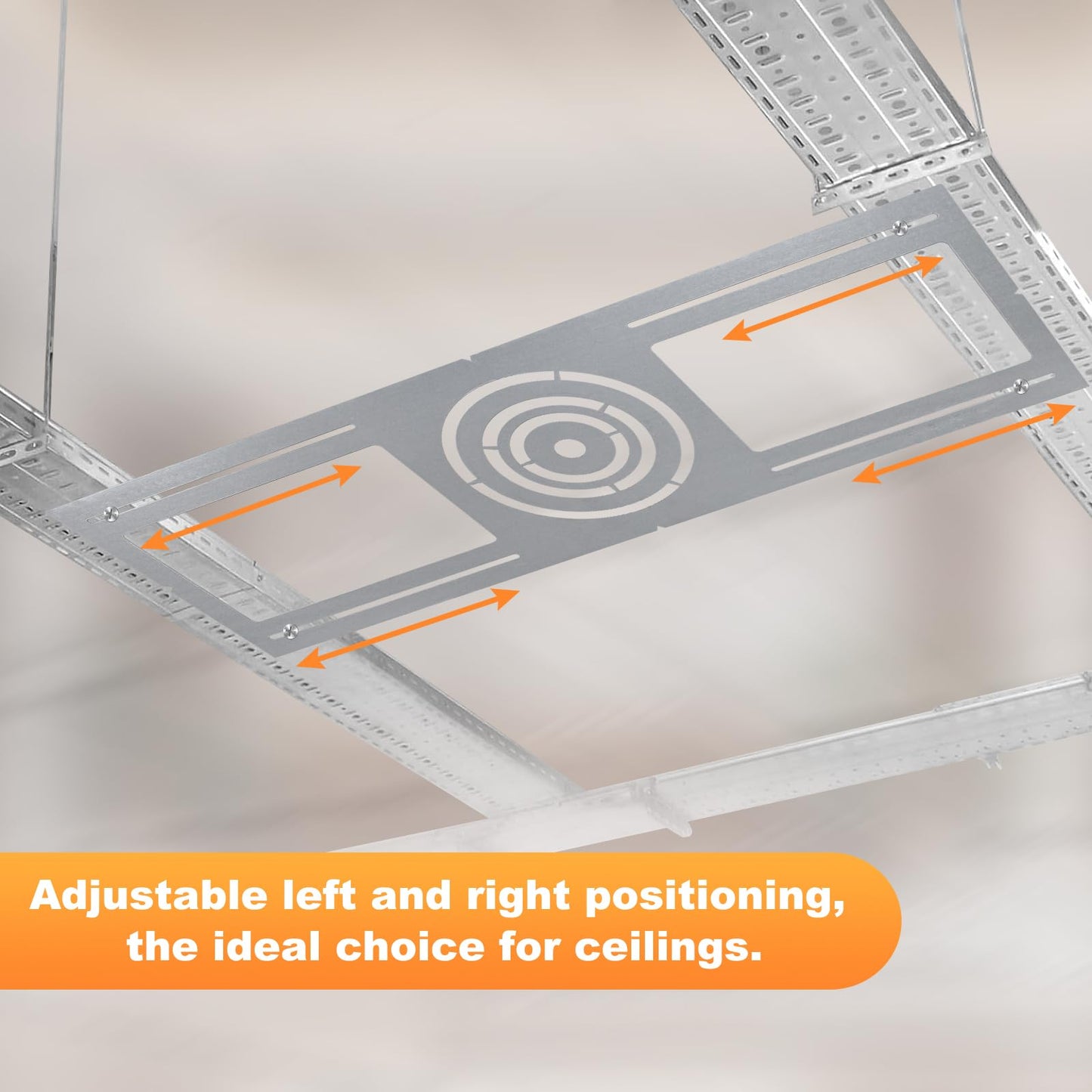 48 Pack New Construction Mounting Plate with 3-4-6" Round Hole –26× 8" Galvanized Steel Recessed LED Light Plate in Wafer Light Bracket, Thin Recessed Ceiling Light with Junction Box