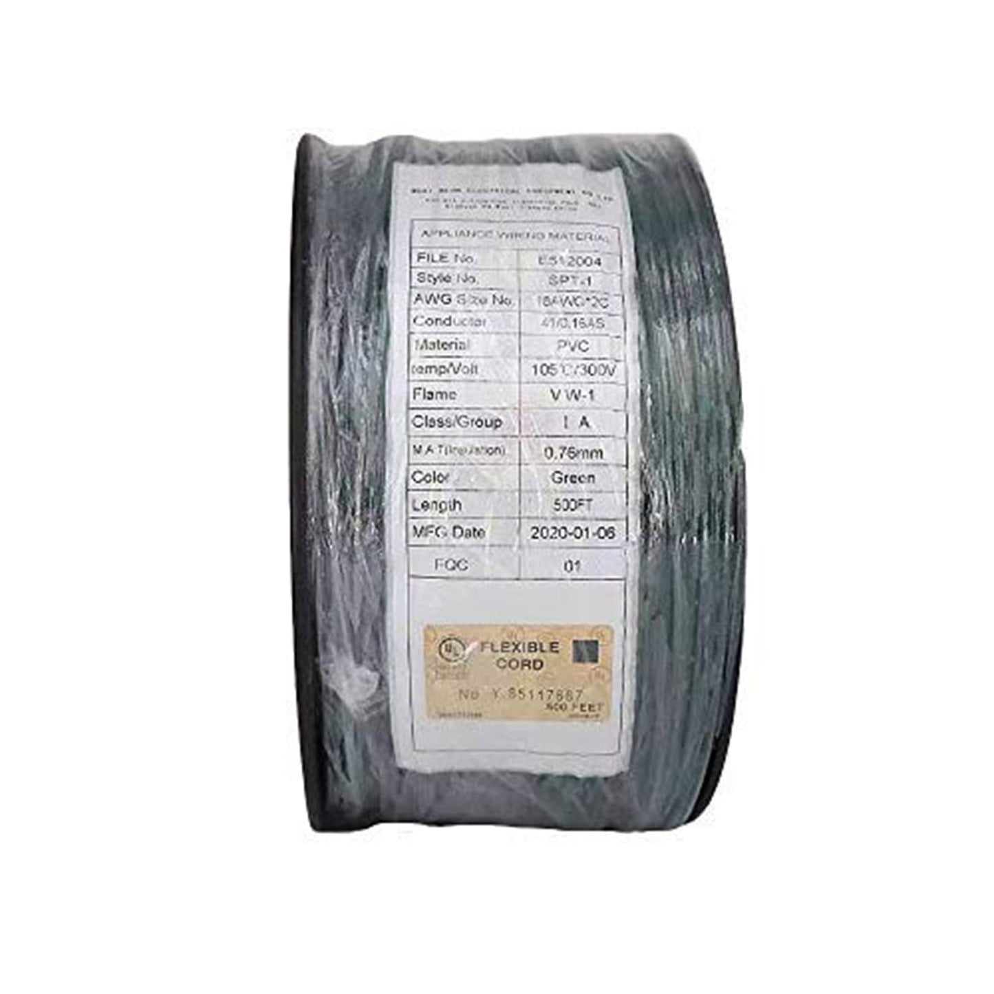 Aniai SPT-1 18/2 Low Voltage Landscape Lighting Copper Wire - 500 Feet Green 18 Gauge 2 Conductor - Outdoor Direct Burial