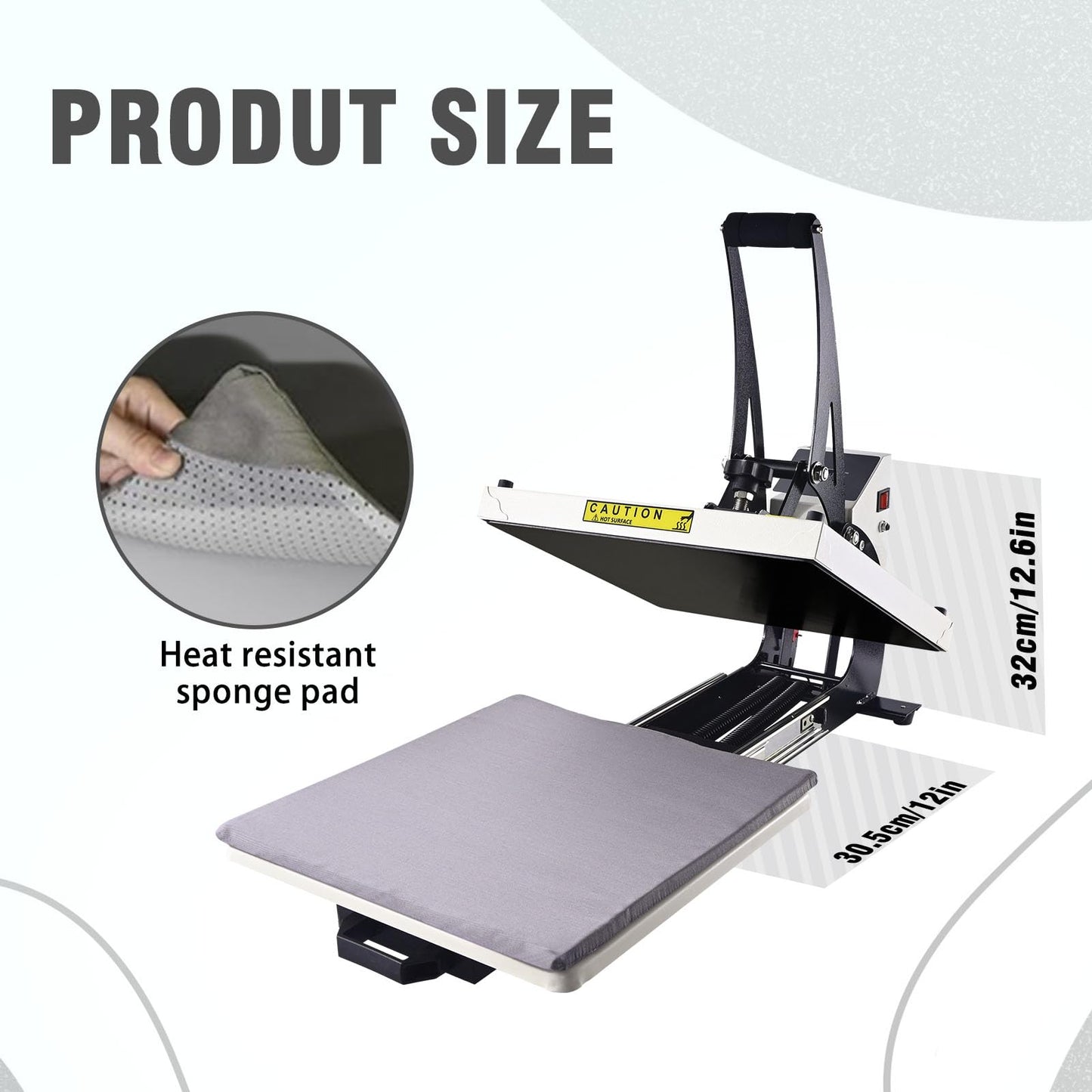 ColorSub Heat Press 15x15 inch Industrial Quality Heat Press Machine with Slide Out Drawer, Heat Press Machine for T Shirts, White