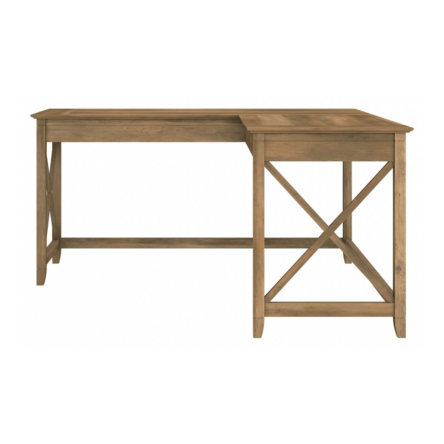 Bush Home Key West 60W Modern Farmhouse L Shaped Desk in Reclaimed Pine, 60-Inch Corner Computer Table for Home Office Workspace