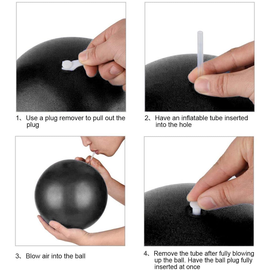 Alsurea 2 Pack Exercise Balls, 8-9 Inch Mini Pilates Yoga Balls, Anti-Burst Small Fitness Balls for Pilates, Yoga, Core Training and Physical Therapy, Improves Balance (Black)
