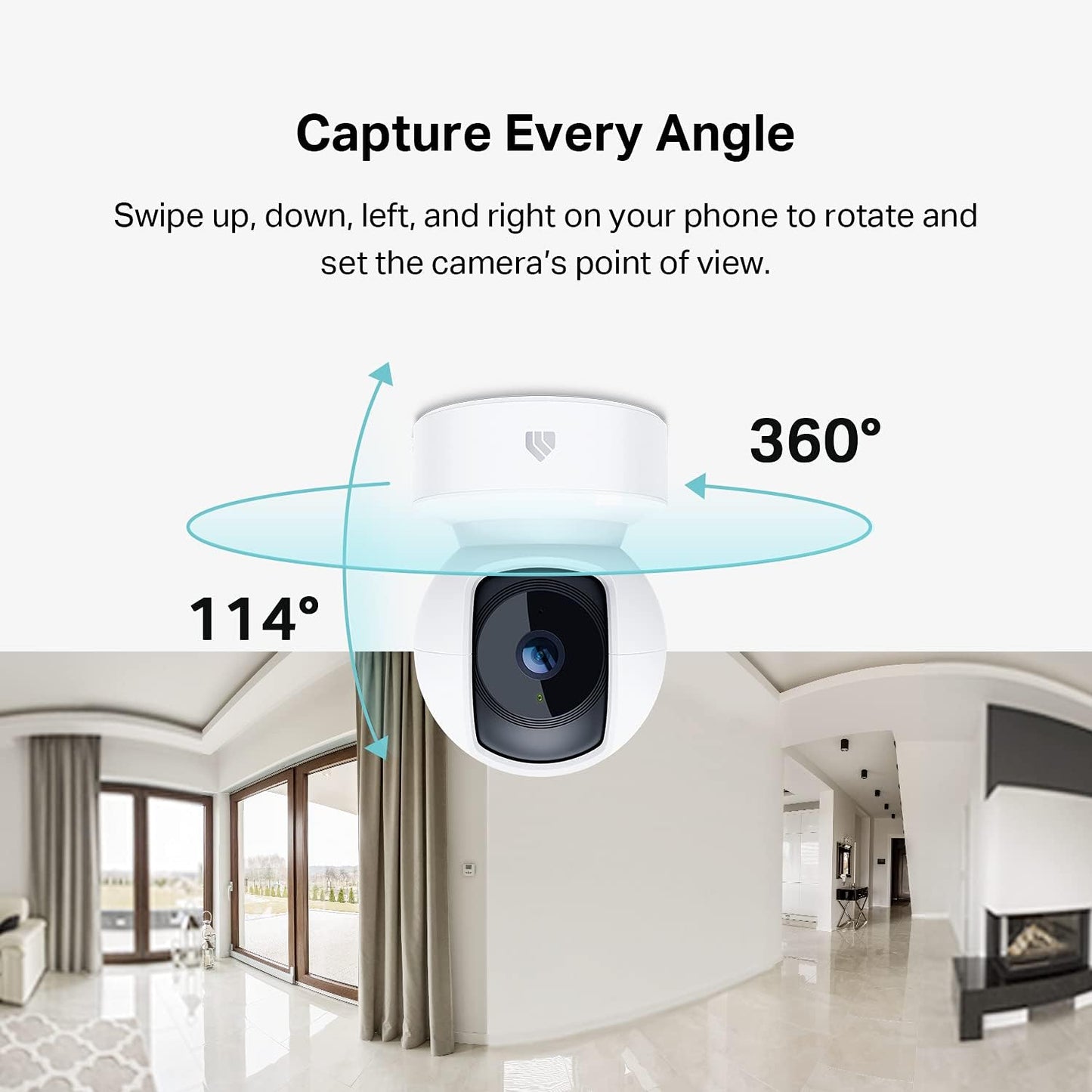 Kasa Smart 2K+ 2-Way KC410S Kasa Indoor Pan/Tilt Wired Security Camera - Works as a Baby Monitor & Pet Camera, Motion