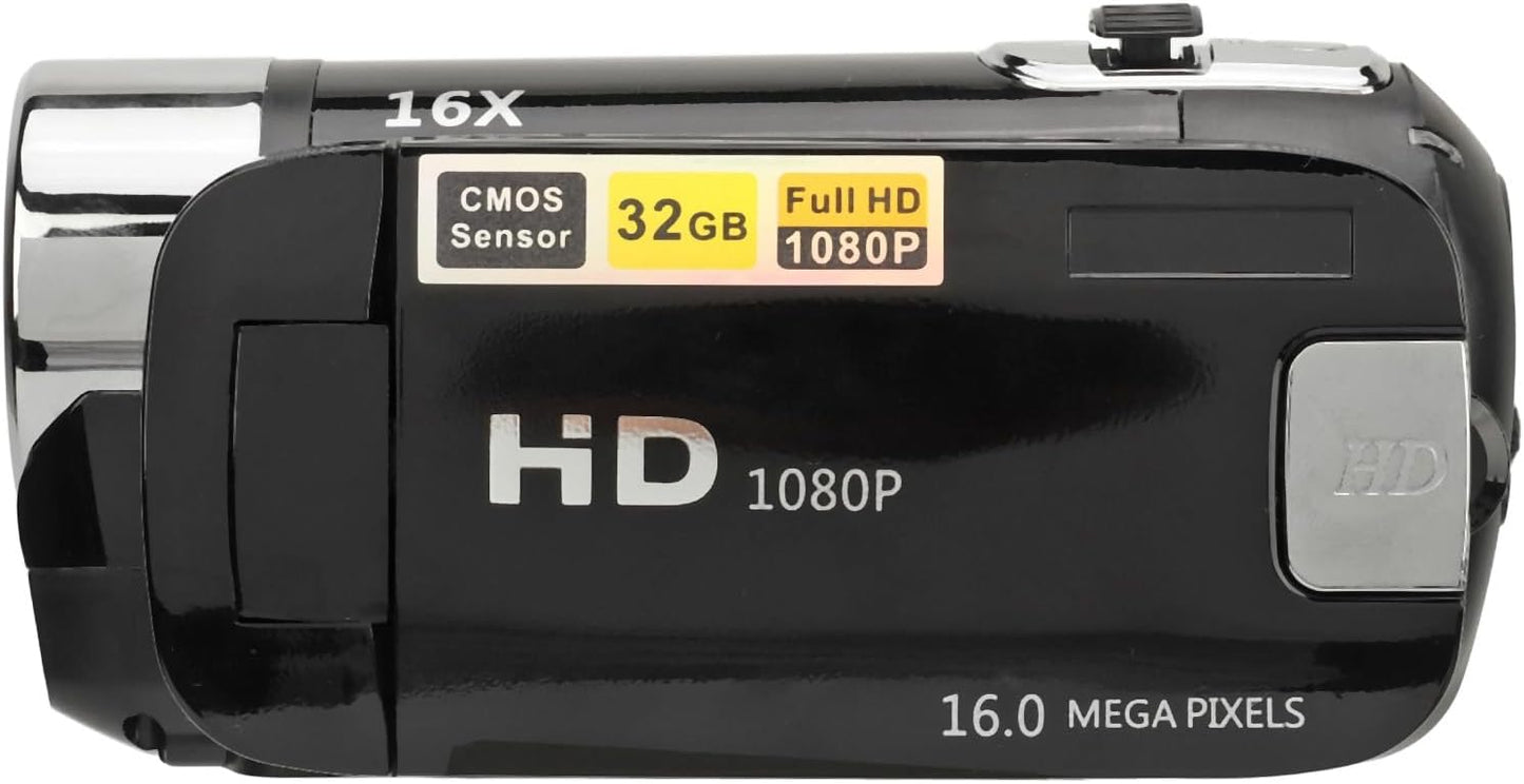 Xiuganpo 1080P 16MP 16X 2.4inch 360 32GB Camcorder, Digital Zoom Vlogging Cam Corder Recorder Video Camera Camcorder