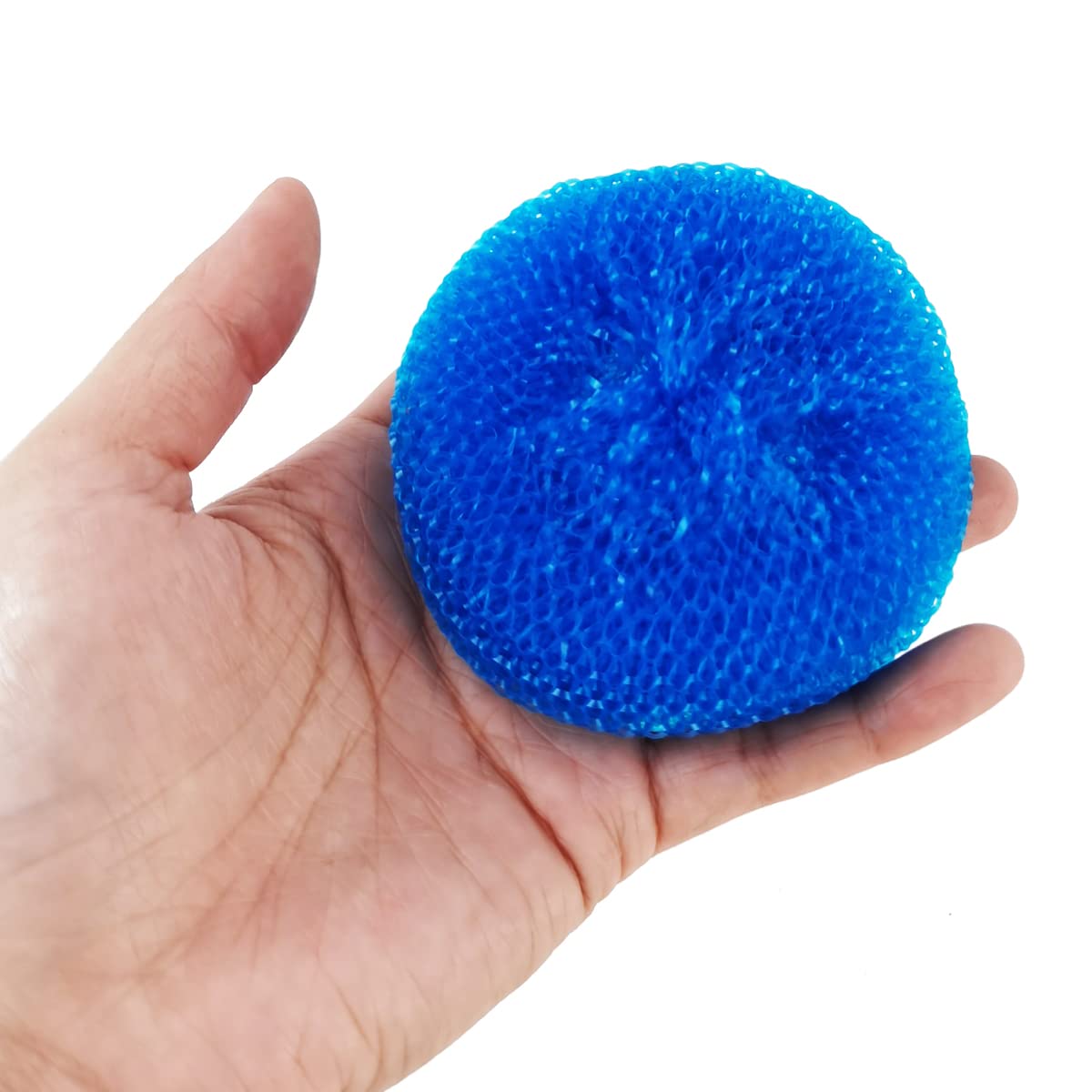 NSBELL 30PCS Plastic Dish Scrubbers for Dishes Plastic Pot Round Scrubber Scouring Pad Nylon Dish Scrubber, Poly Mesh Scouring Dish Pads Non Scratch Scrubbers