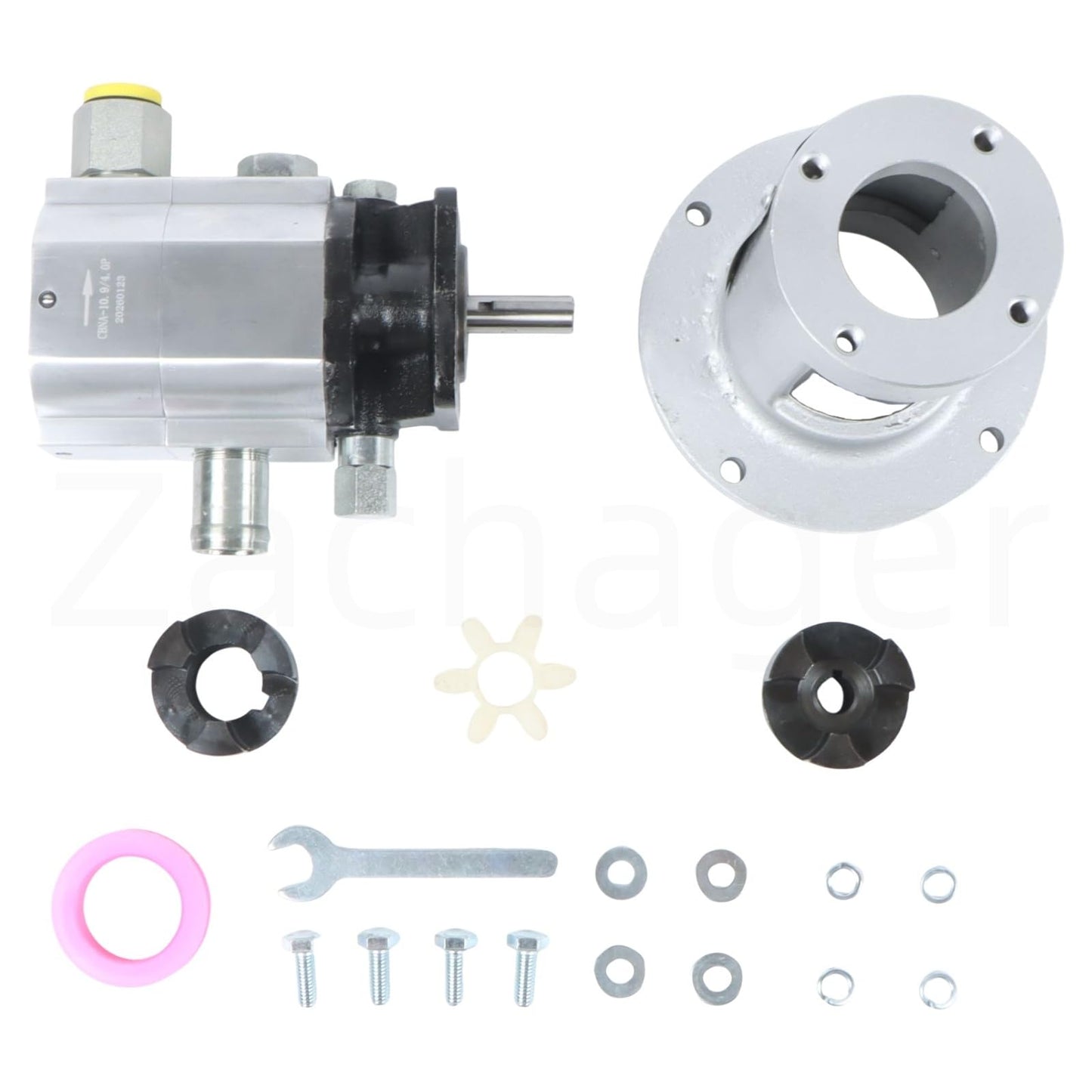 Zachager Hydraulic Pump Log Splitting Pump Build Repair Kit—13 GPM 2-stage pump, coupler, mount, and hardware—fits 3/4" engine crankshaft, DIY project or repair