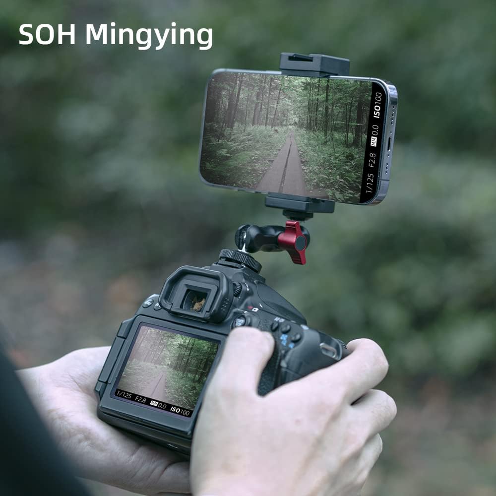 SOH Mingying 2 17/16/15, SOH Hot/Cold Shoe Phone Mount Holder, Universal Ball Head Smartphone Mount Adapter, Cold Shoe