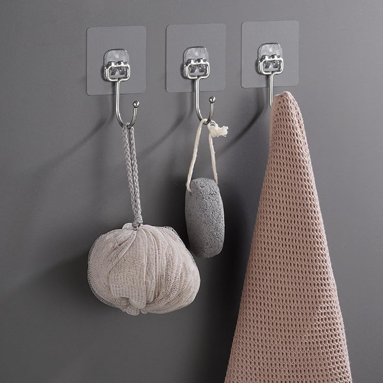 OVOV Heavy Duty Adhesive Hooks - Removable Wall Hooks for Towels, Coats, and Keys | Versatile Utility Hook
