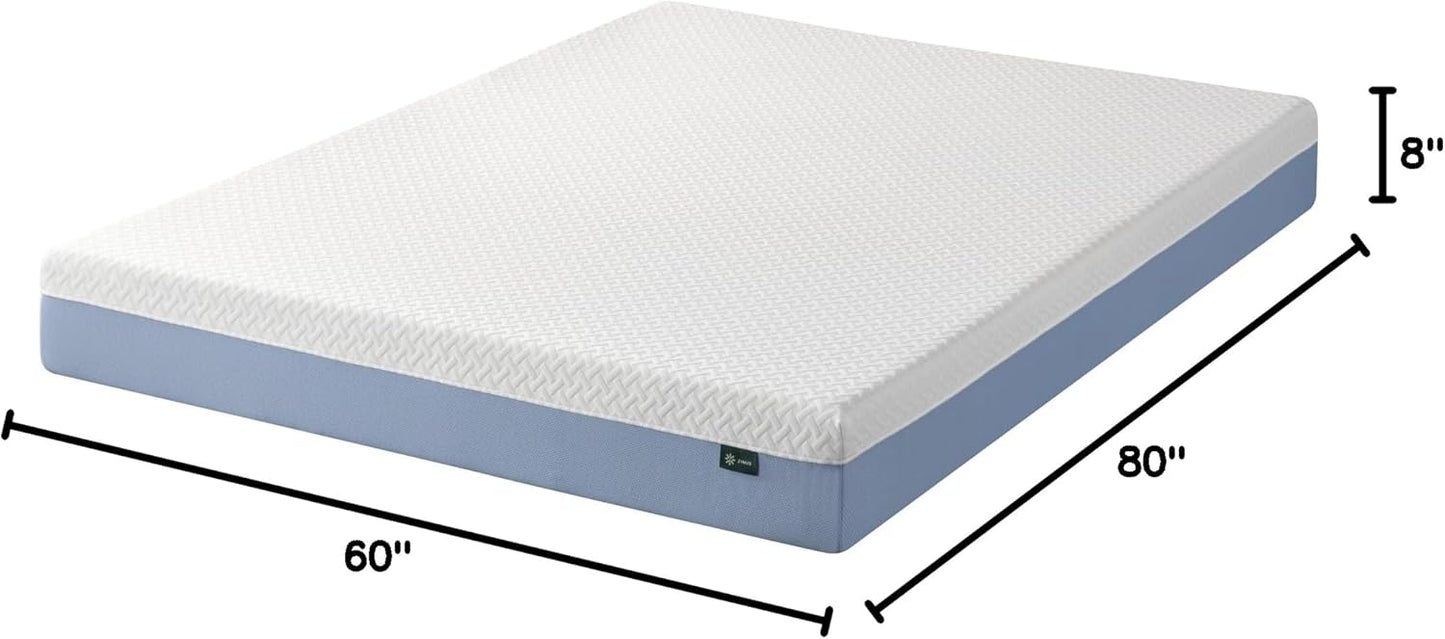 Zinus 8 Inch Queen Memory Foam Mattress - Cooling Comfort, Fiberglass Free, Medium Feel, Safe Materials