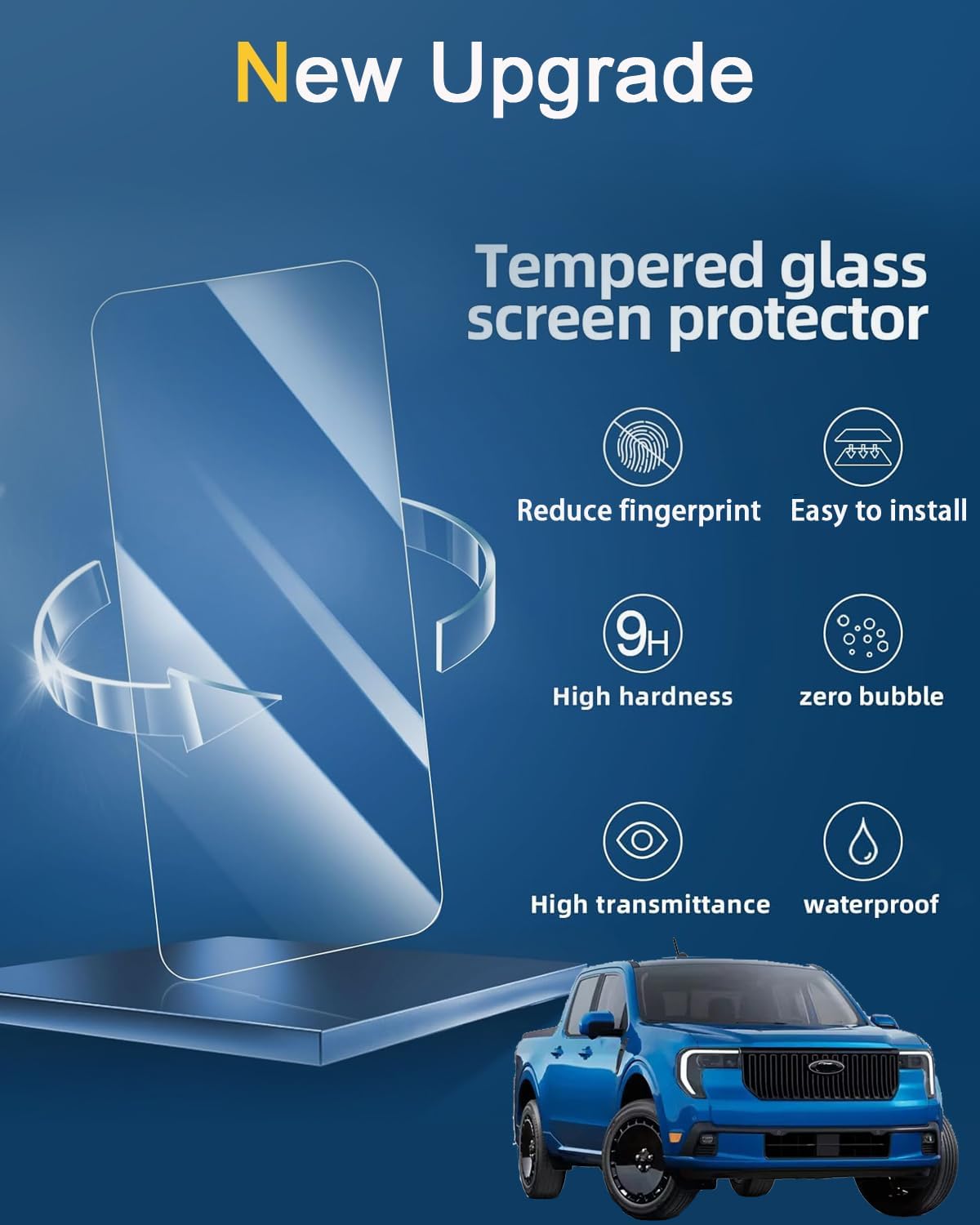 KOOGEN 2025 2026,Infotainment 13.2 inch Tempered Glass Screen Protector for Ford Maverick Navigation Screen Film
