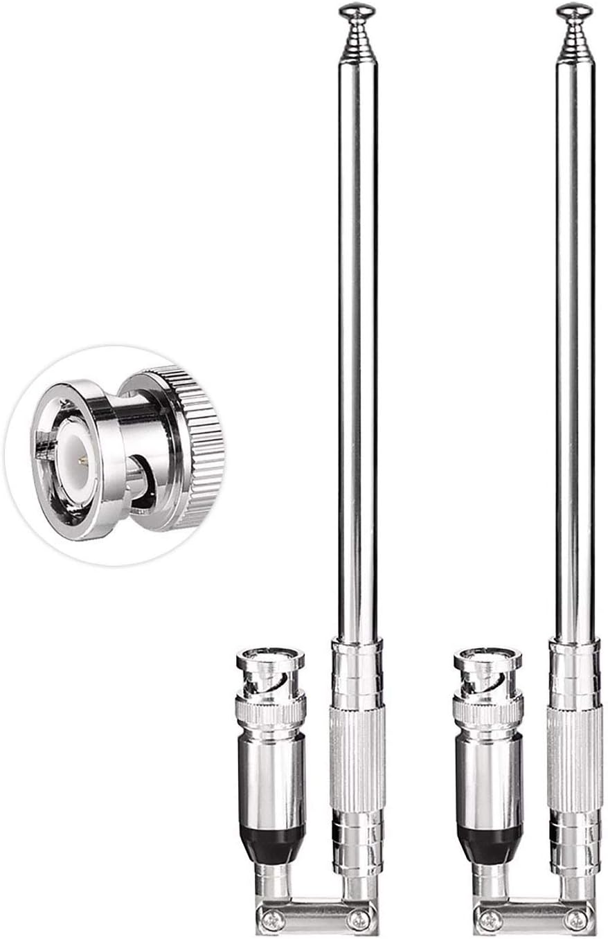 BINGFU 20-1300MHz 8 2-Pack Police Scanner Antenna Sections Telescopic BNC Male Antenna Compatible with Uniden Whistler