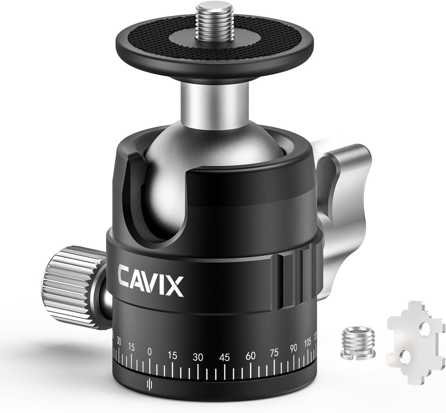 CAVIX 25mm 360 1/4" 11lb/5kg Small Ball Head Panoramic Tripod Head, Mini Ball Head with Quick Release Plate