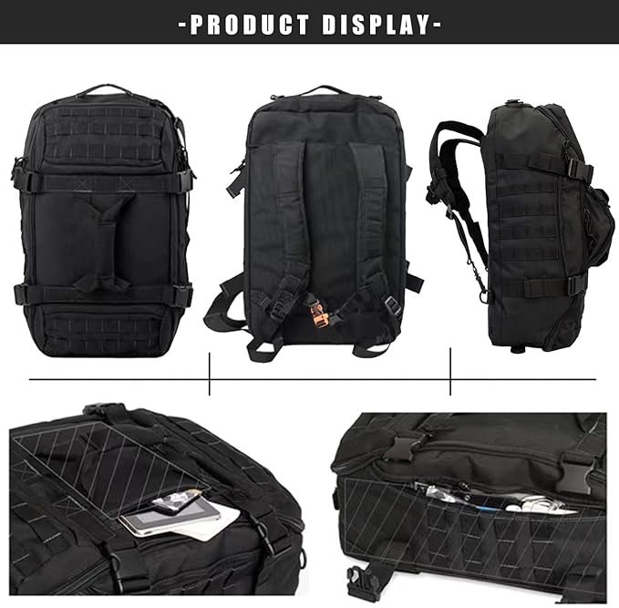 Gym Bag Duffle Bags Backpack - Travel Weekender Bag for Men Women Workout Bag for Military,Sports,Overnight,Basketball,Tactical,Football,Waterproof & Tear Resistant