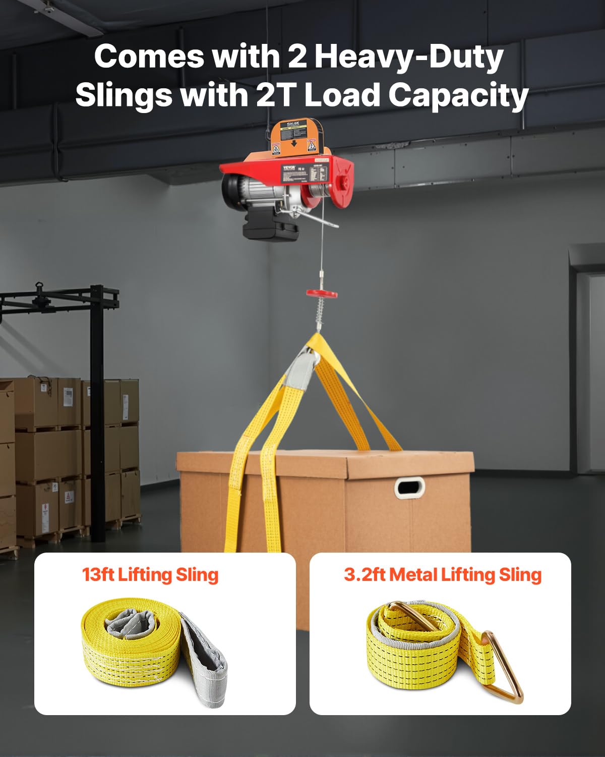 VEVOR Electric Hoist with Remote Control, 440 lbs Material Handling Tool, 110V Electric Hoist with 14ft Remote Control for Factories, Warehouses, Construction Site, Attic