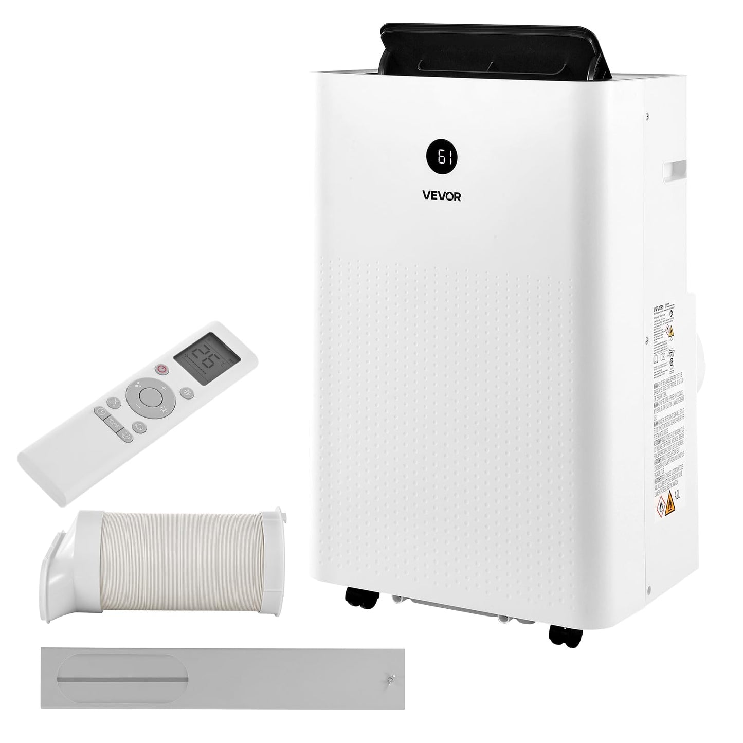 VEVOR Portable Air Conditioner and Heater Combo, 14000 BTU (9800 BTU SACC) 5-in-1 Standing Cooling Ac Unit, LED Touch Panel & Remote Control, 24h Timer, Dehumidifier/Fan/Sleep Mode for Room Indoor