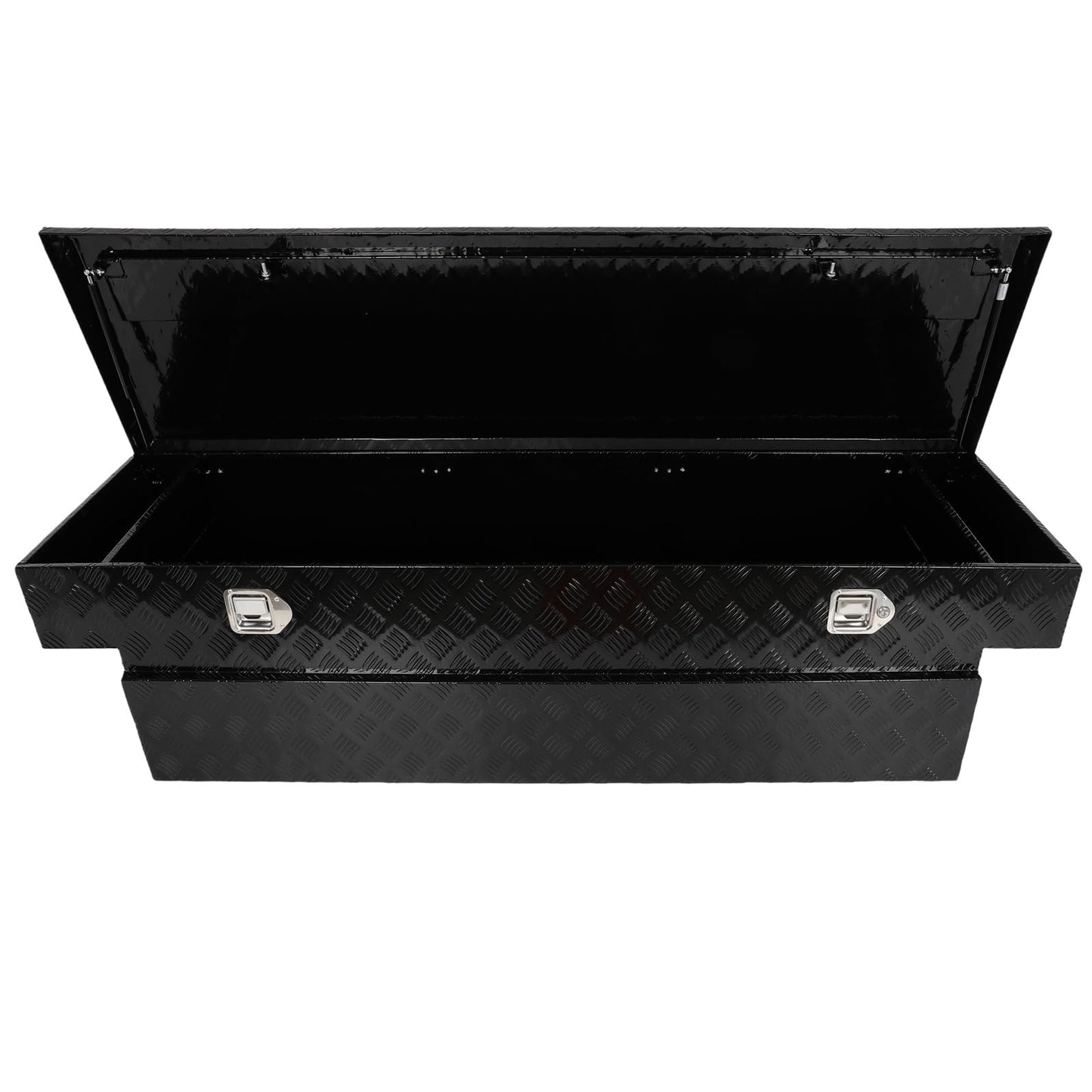 SCITOO 69" Aluminum Diamond Plate Truck Bed Tool Box,Heavy Duty Crossover Storage for Most Full Size Pickups,Lockable Weatherproof Chest,Fits 69"WX20"DX20"H Truck Beds,Easy Access to Load and Unload