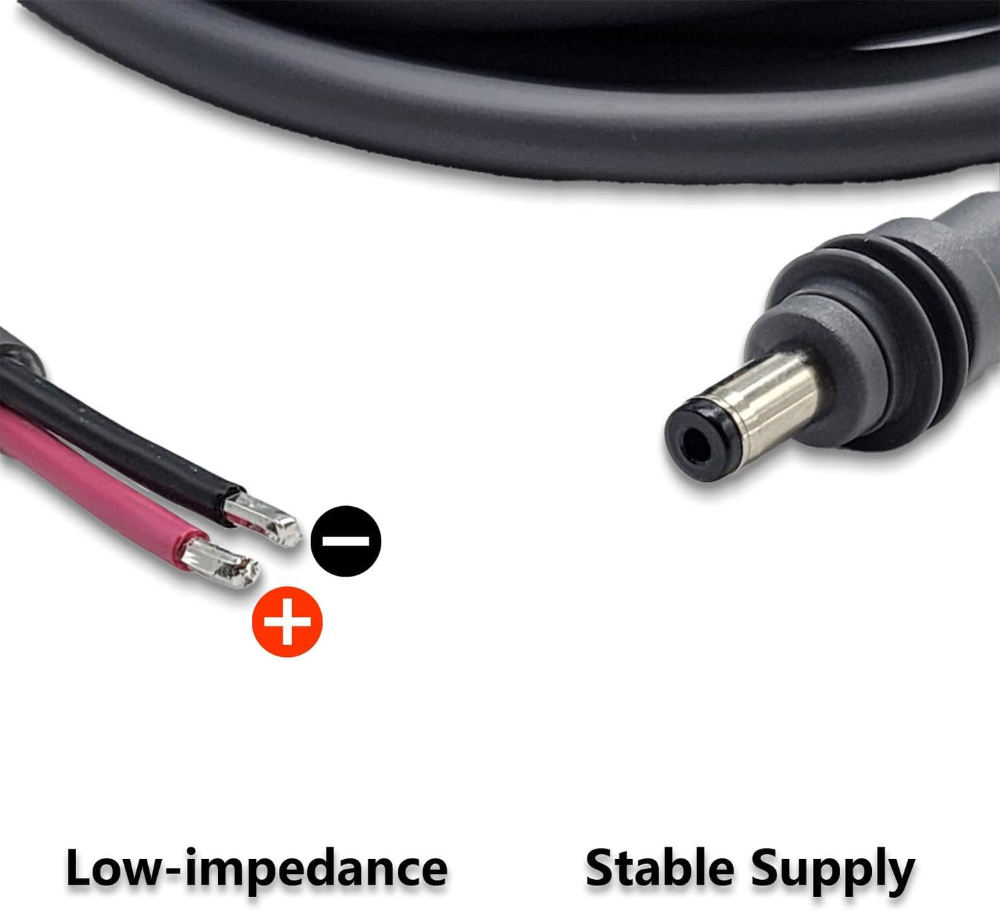 Msvueioe 6.5FT 14AWG 5.5mm 2.1mm Power Pigtails Cable Compatible with Starlink Mini, DC x Male Plug to Bare Wire Open