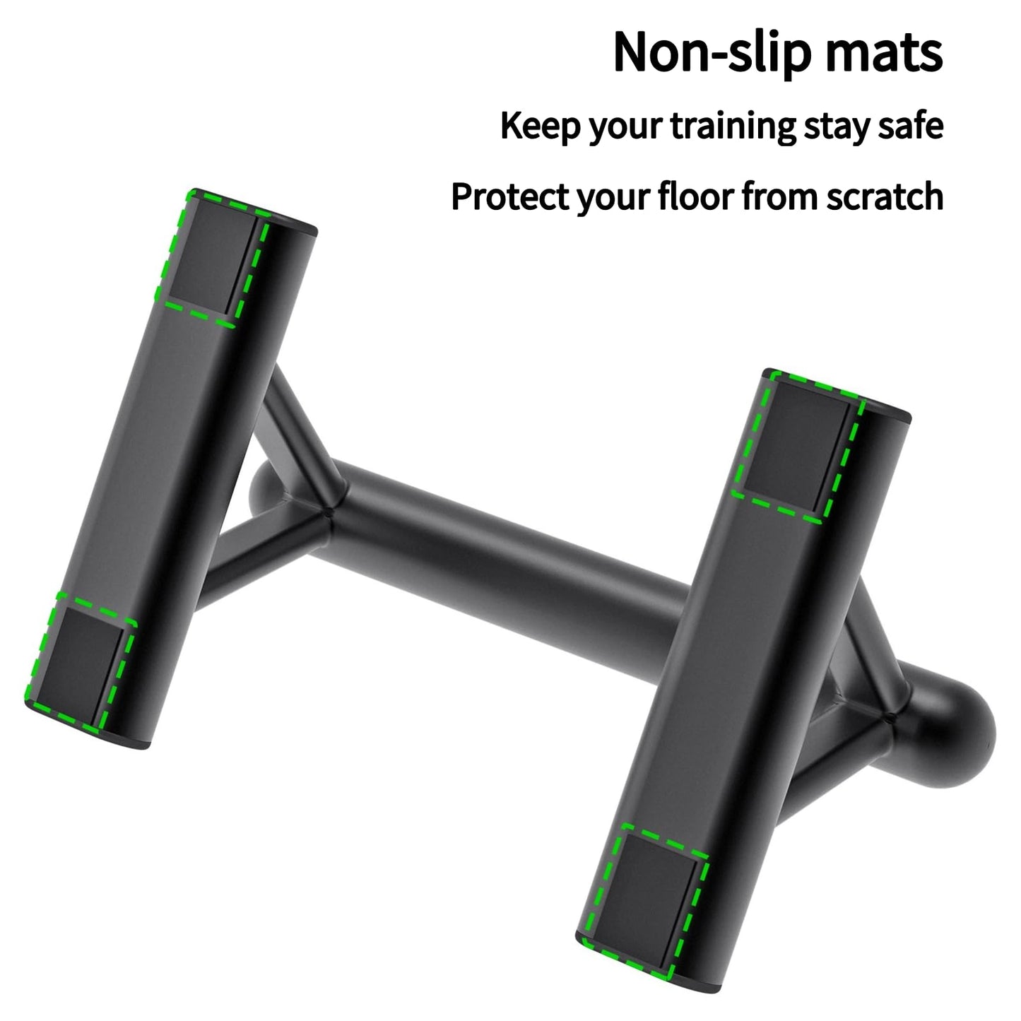 SELEWAERE Metal Parallettes Floor Workout Push Up Handles Non-Slip Pushup Bars Handstand Bars for Calisthenic Fitness Sturdy Steel Tubing Structure with Matte Paint Finish, Load up to 600 lbs