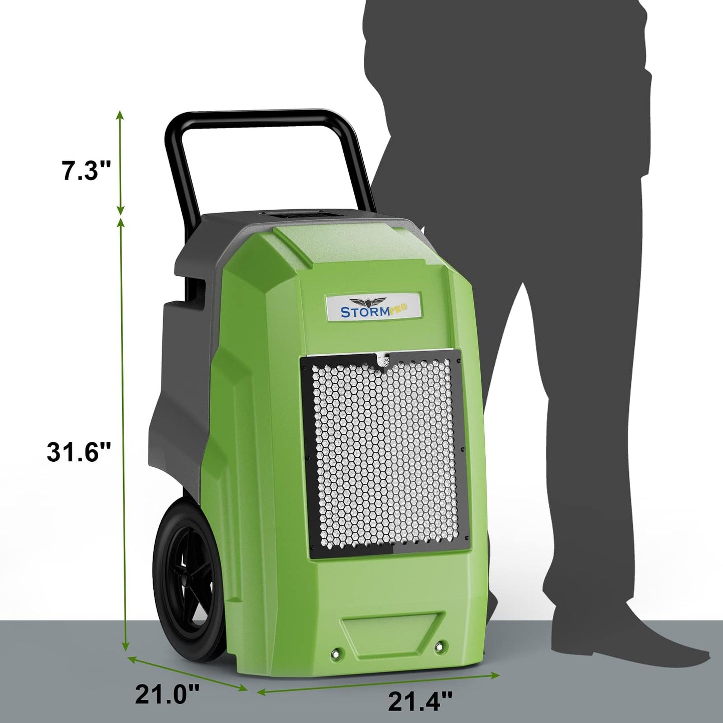 ALORAIR 180 Pints LGR Industrial Dehumidifier with Pump and Drain Hose, Portable Commercial Dehumidifier with Wheels for Home, Basements, Garages, and Job Sites, 6-Year Warranty, Green