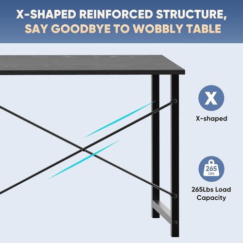 DUMOS 32-Inch Modern Small Computer Desk | Stylish Writing & Study Table for Home Office - Black Wood