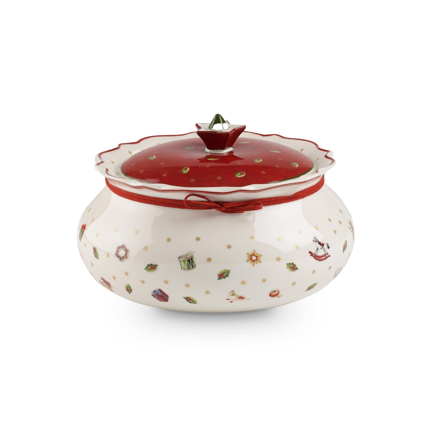 Villeroy & Boch 14-8585-4556 Toy's Delight Box Small, Porcelain, White/Red