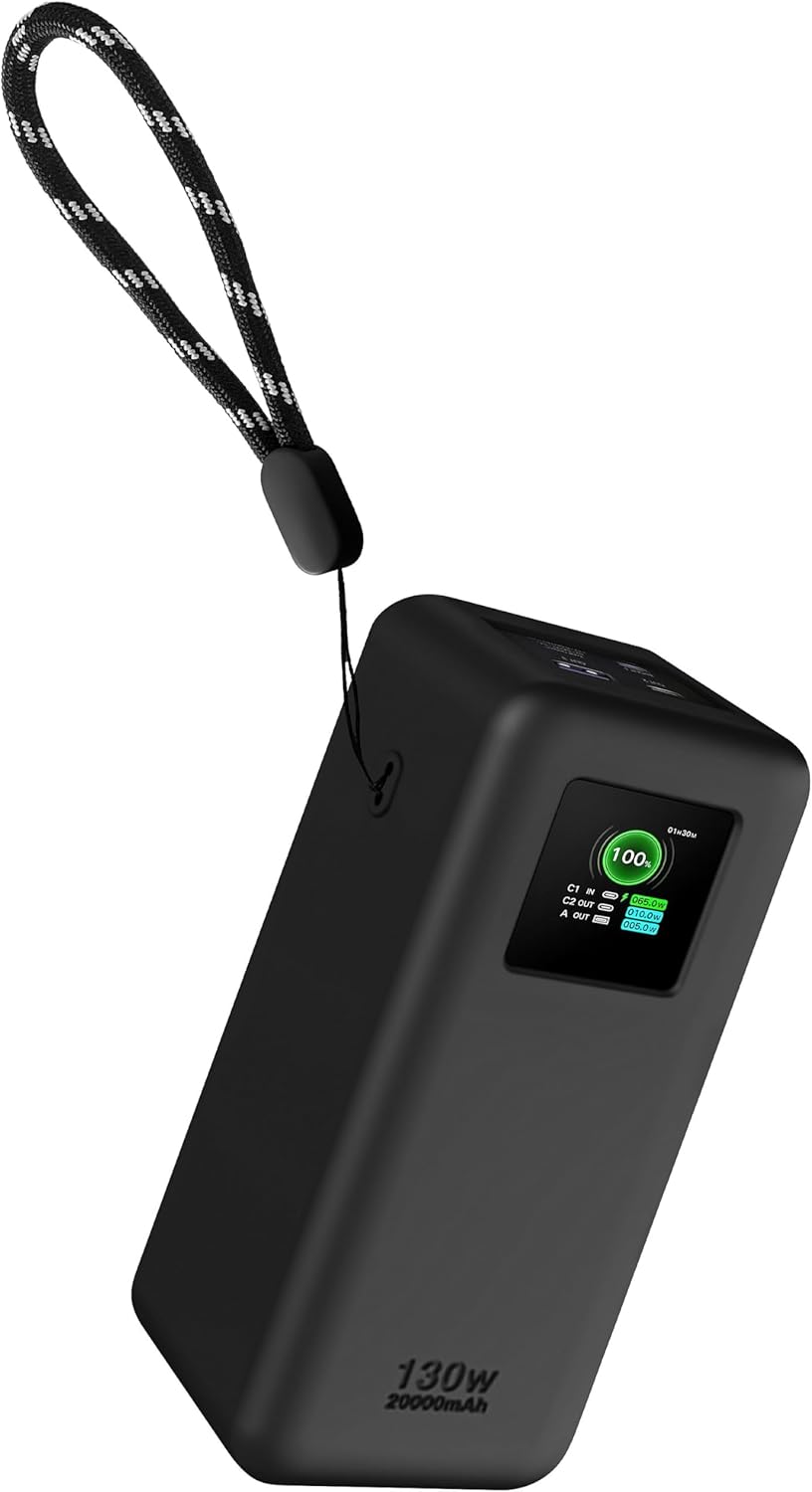 Geiomoo 20000mAh 130W Soft Silicone Case for UGREEN Nexode Power Bank Flexible Scratch Resistant Cover (Black)
