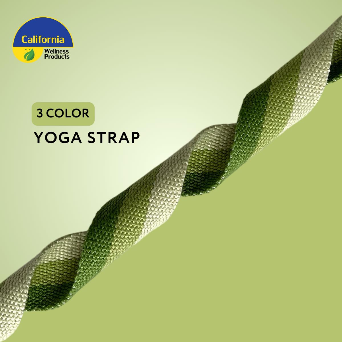 California Yoga Strap | Yoga Belt with Safe Adjustable D-Ring Buckle for Pilates | Stretching Strap | Exercise Bands | Physical Therapy | Improves Sitting Posture | Green | Pack of 1-10ft