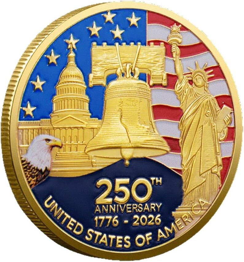 U.S. Army Commemorative Gold-Plated Challenge Coin - Double-Sided High Relief Military Collectible | 250th Anniversary (1776-2026)