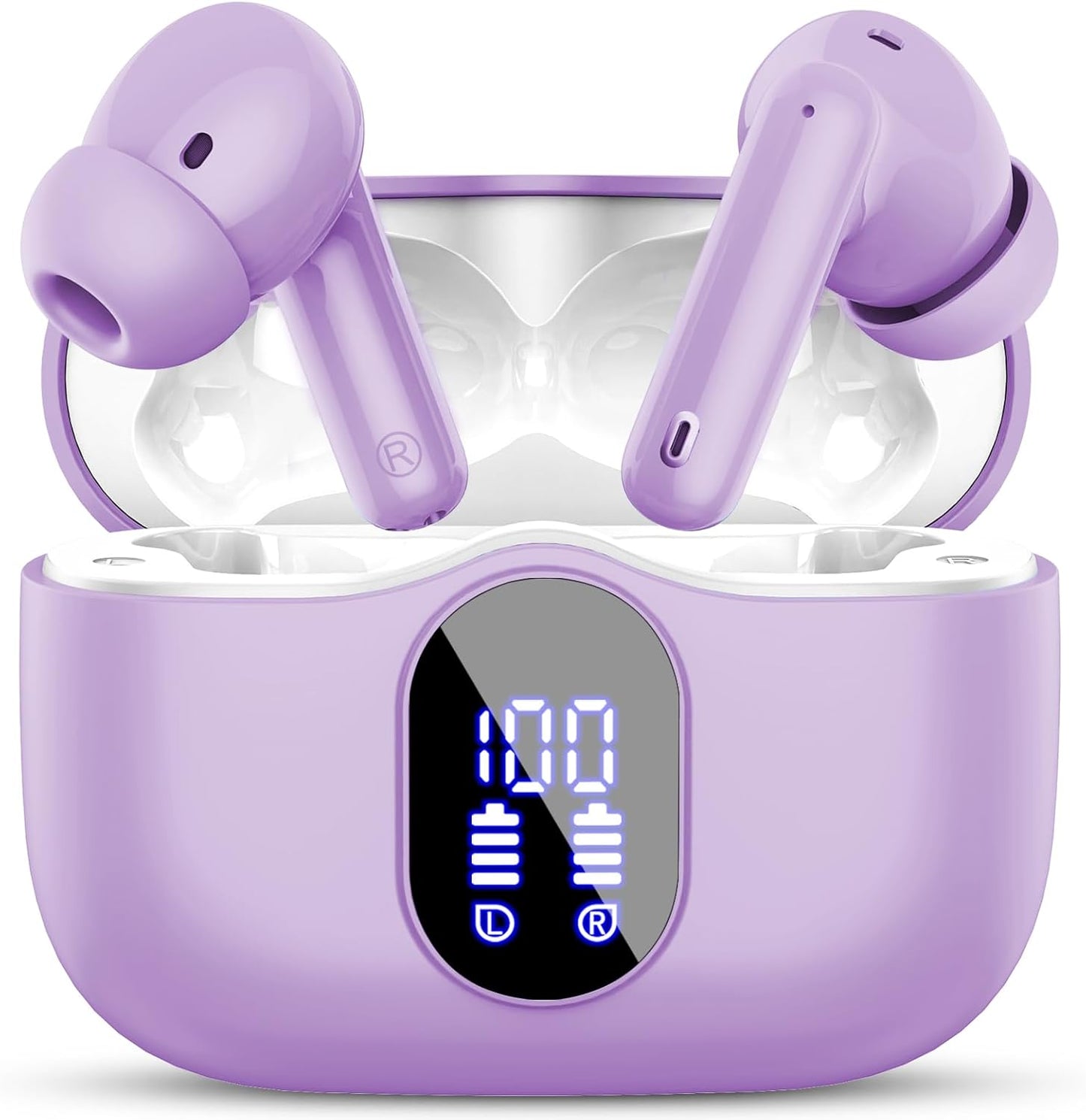 5.4 IP7 Wireless Earbuds, Bluetooth Headphones Bass Stereo, Ear Buds with Noise Cancelling Mic, LED Display in Ear