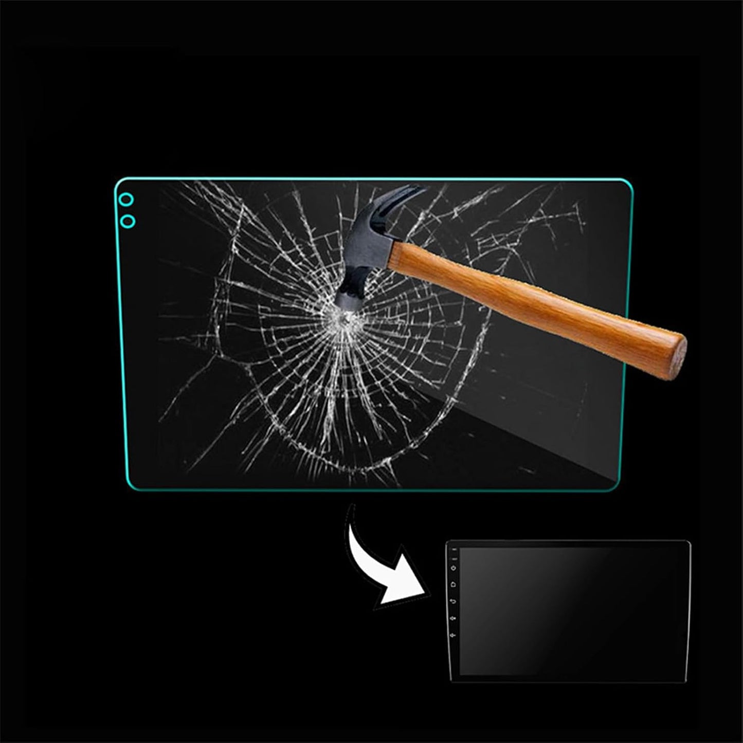 (10 Inch) Acouto Anti Fingerprint Tempered Film for Central Control Navigation, Cleaning Kit Included Navigation