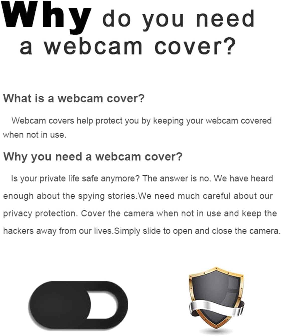 CaseHQ [12 Pack] 0.027in Laptop Camera Cover Slide, Ultra-Thin Webcam Cover Compatible