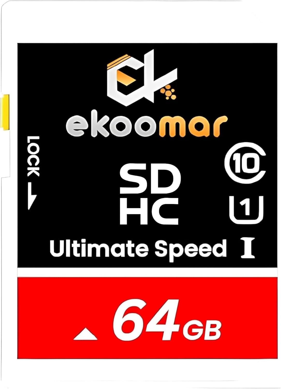 Ekoomar 10, 100MB/s 64GB (Pack 1) Card - Class High-Speed Memory Card with for Digital Camera, Dash Cam, & Video