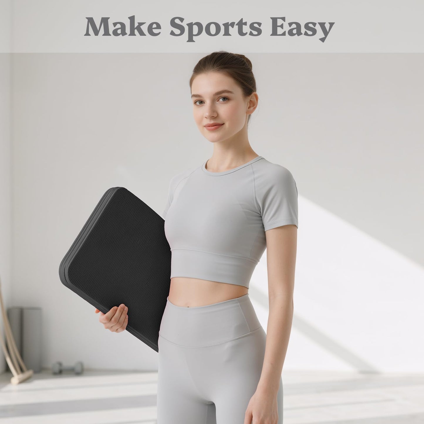 Foldable Yoga Mat Non Slip, Pilates Fitness Mats - 72" x 24" x 0.24" Extra Width ＆ Thick, Anti-Tear Exercise Mat with Carrying Strap and Bag, Workout Mats for Stretching,Yoga Studio,Gym or Home Workouts