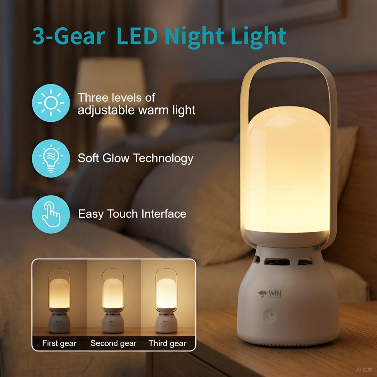 WIN FUNNY LIFE 3-Gear 11 Bluetooth Camping Lantern Speaker, LED Night Light, Modes RGB Colorful Lantern Speaker