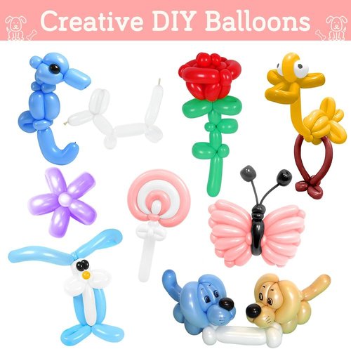 260 Balloons | Clear Long Twisting Balloons for Animal Sculptures & Balloon Arches - 50PCS