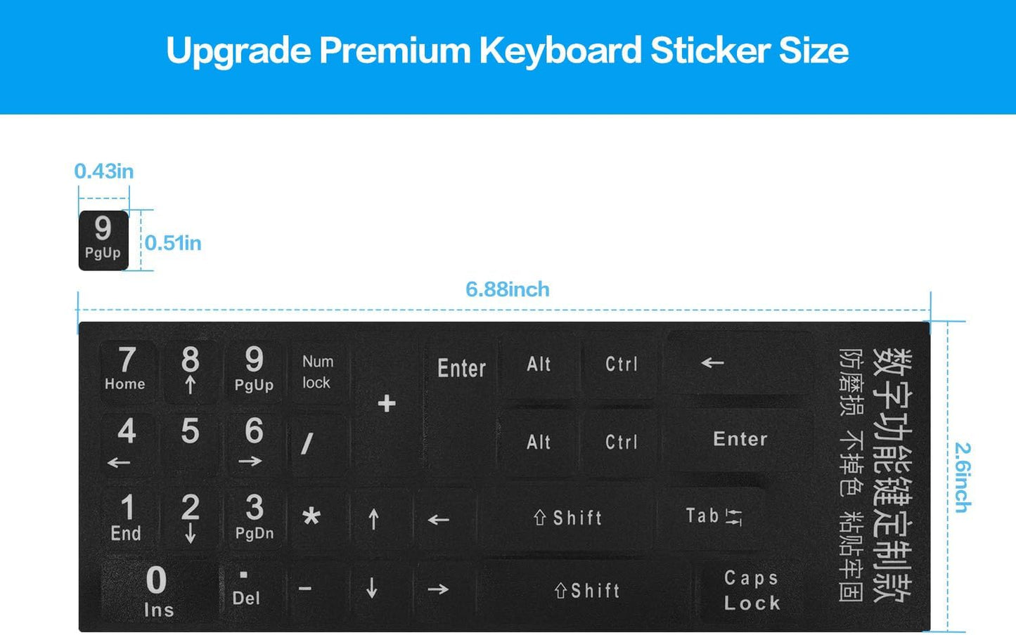 CaseBuy 2PCS Keyboard Number Stickers, Keyboard Number Pad Replacement Stickers Universal for Wireless Numeric Pad