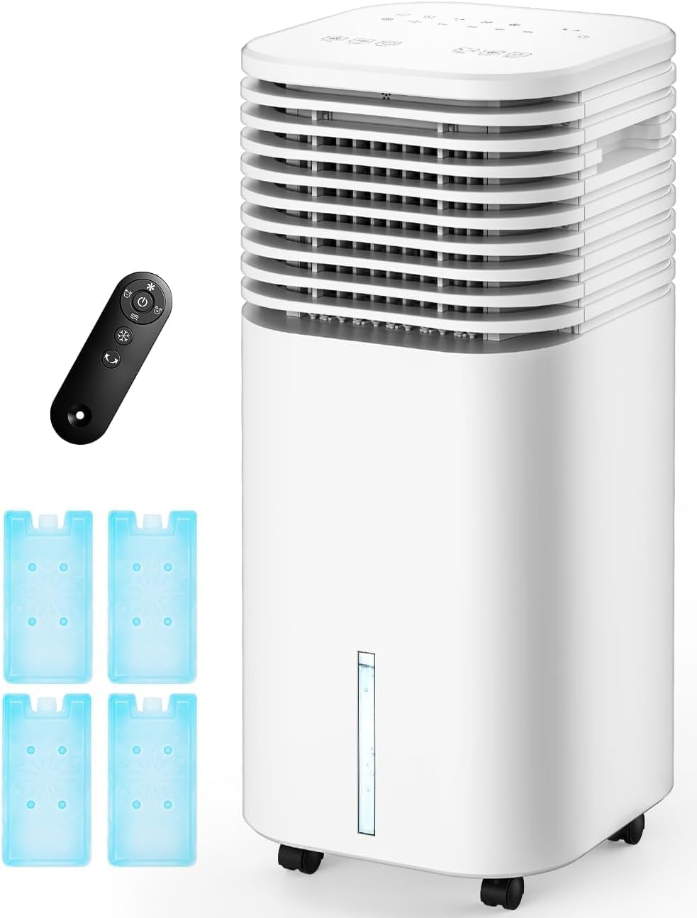 CENSTECH 4-IN-1 Portable Air Conditioners, Evaporative Air Cooler w/4 Modes & 3 Speeds, 15H Timer for Smart Auto-off, 2-Gal Tank for 20H Cooling,17FT Remote,No Hose Needed,120°Oscillating Swamp Cooler