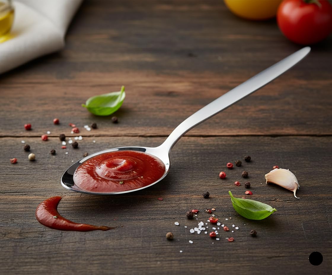 BNAZIND Chef Kunz Spoon | 9 inch 2.5 Tbsp18/10 Stainless Steel Silver Serving Spoons | Sauce, Basting, Quenelle, Plating, Cooking Chef Spoon, Dishwasher Safe