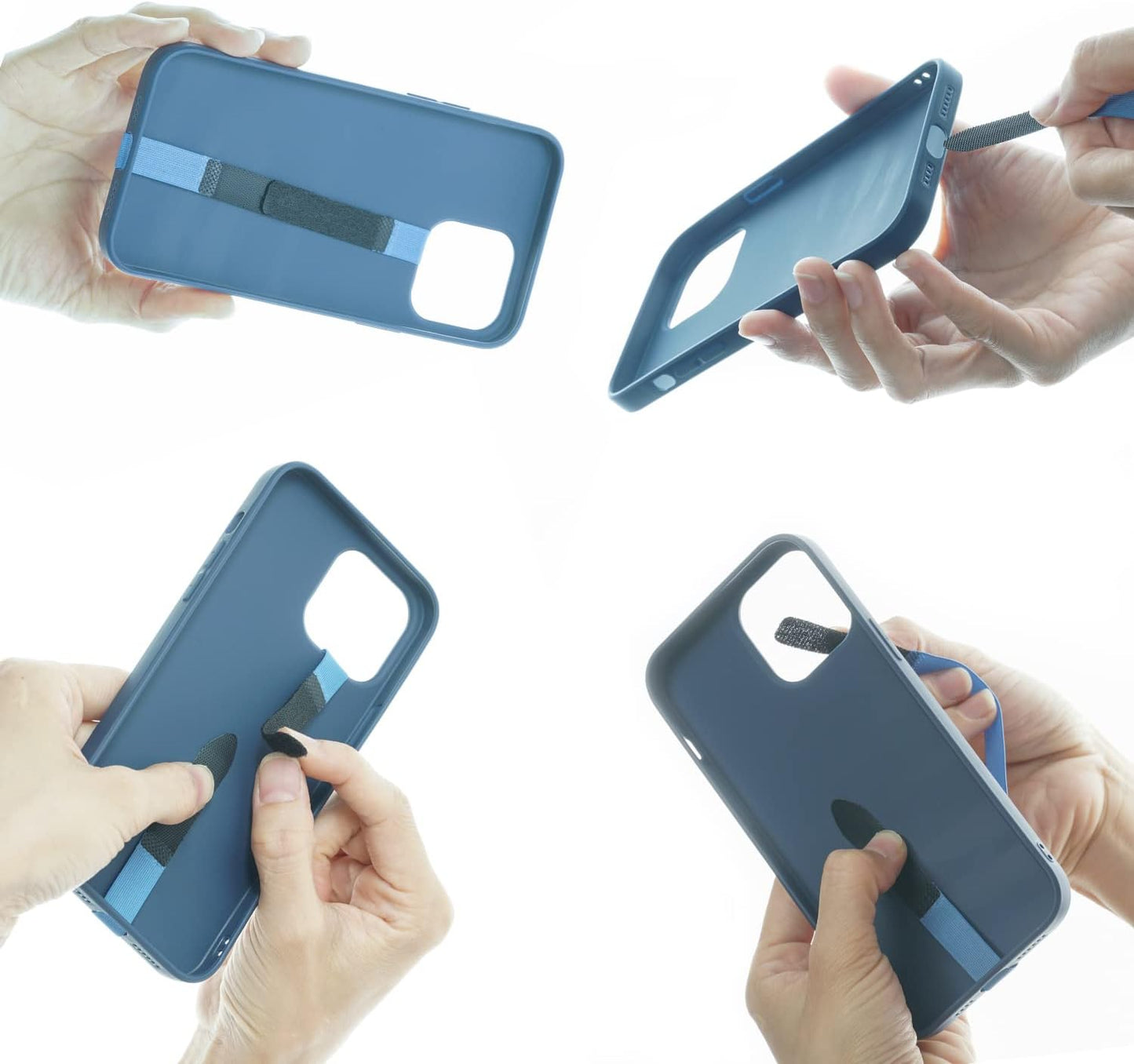 2 TFY Elastic Phone Strap, Universal Slim Hand Finger Grip, Non-slip Cell Phone Holder, fit Most Smartphones Case