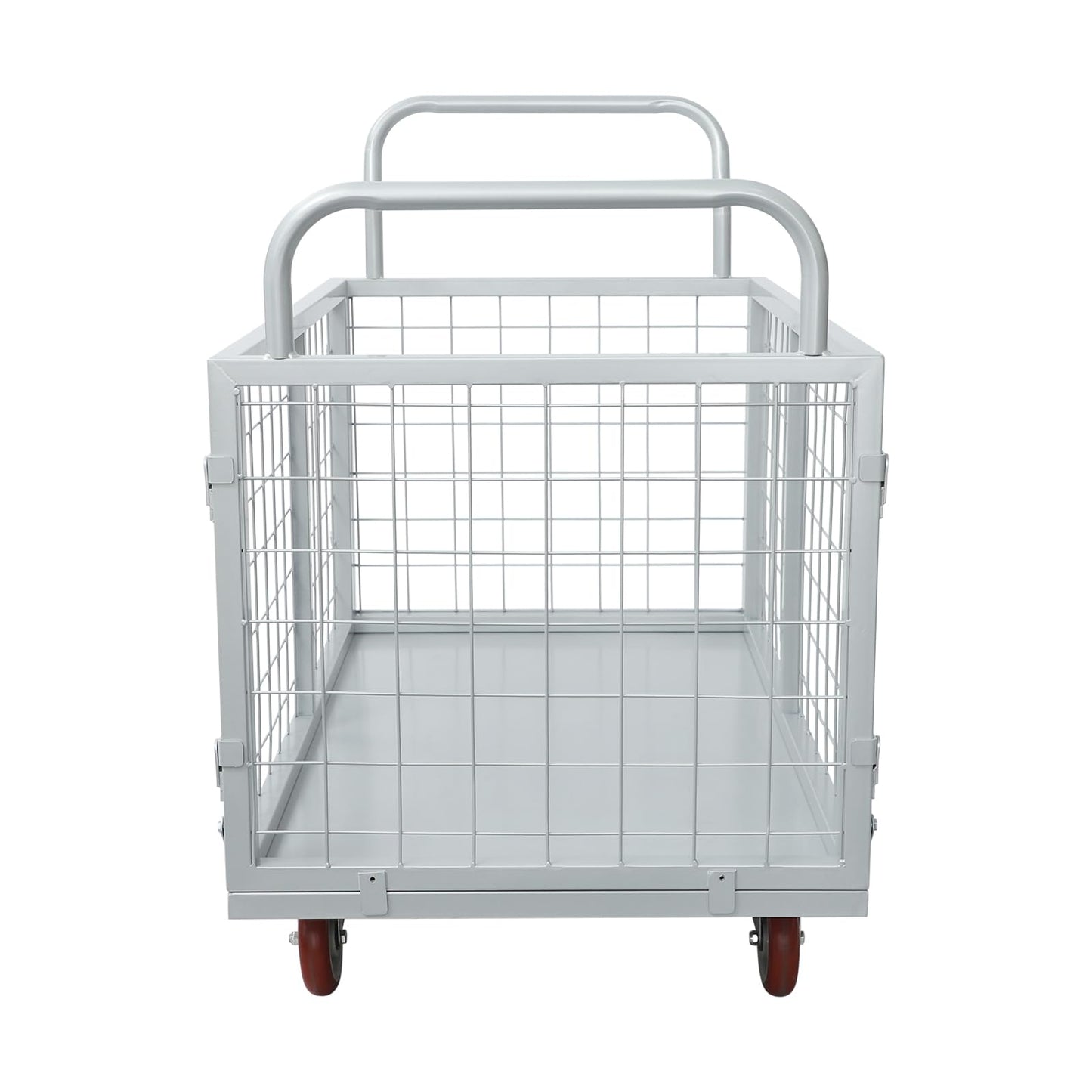 Platform Truck Cart with Cage, 38x24x21in Hand Truck Extra Large Version, Heavy Duty Push Cart Dolly, with Swivel Wheels, 1800lbs Capacity Utility Hand Cart, for Grocery/Storage (4-in-1, 1800lbs)