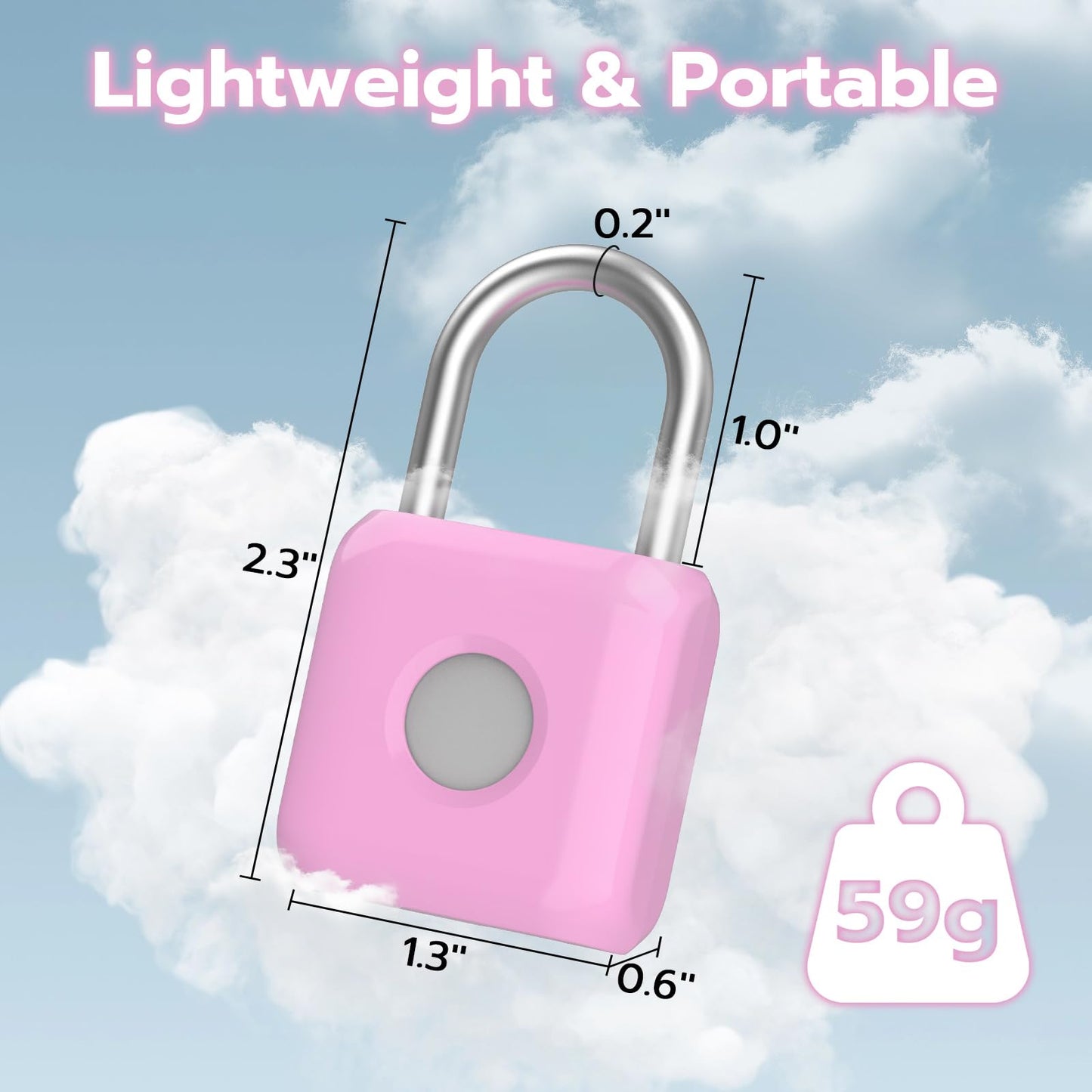 Fingerprint Padlock,Smart Padlock with APP Unlock,Fingerprint Locker Lock,USB Rechargeable for Gym Locker,Locker, School,Storage, Luggage