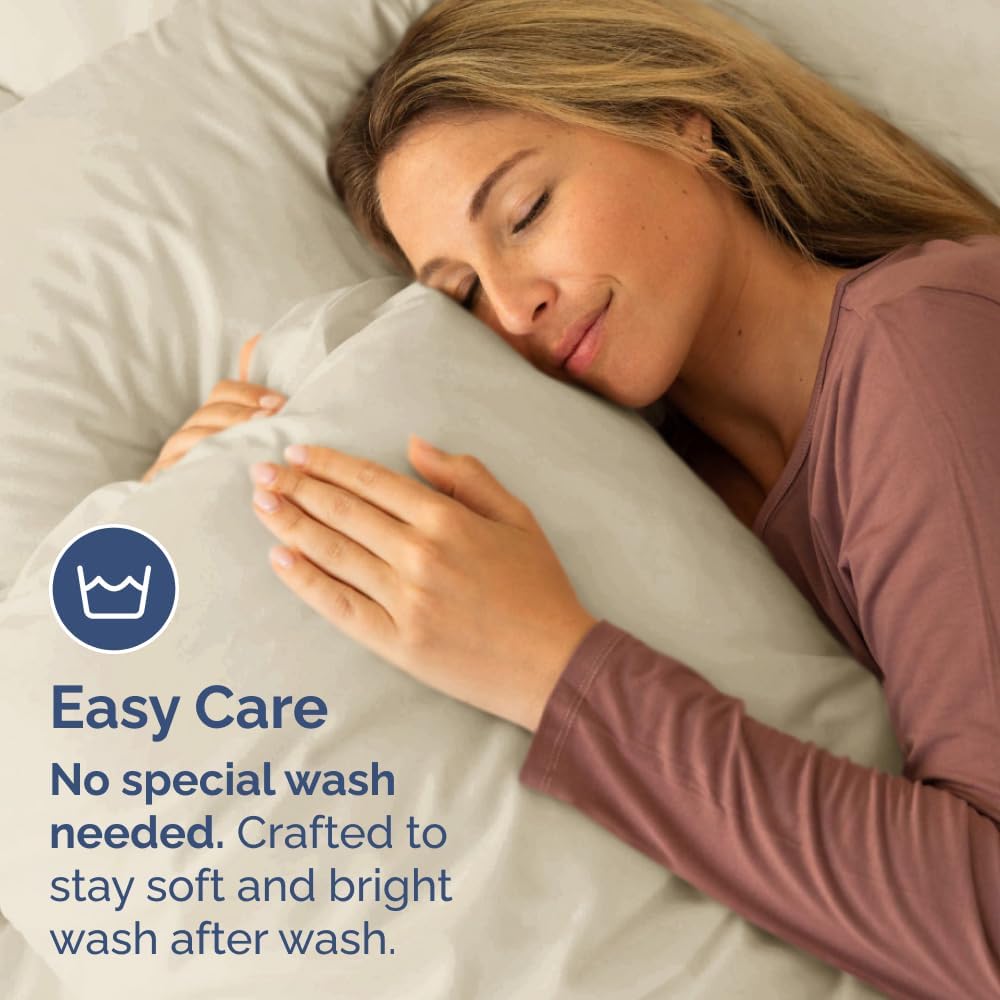 Skiennix Queen Pillow Cases Set of 4 - Ultra Soft Hotel Quality - Wrinkle Free & Fade Resistant - Wheat Color