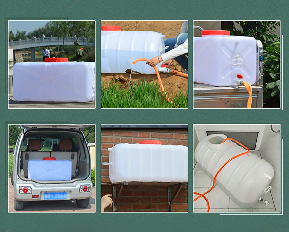 SXKJDM Large Plastic Water Storage Tanks Emergency Water Storage 50L/80L/110L/200L Camping & Hiking Water Storage Water Container Multifunctional Water Tank(Size:80L/21gallon)