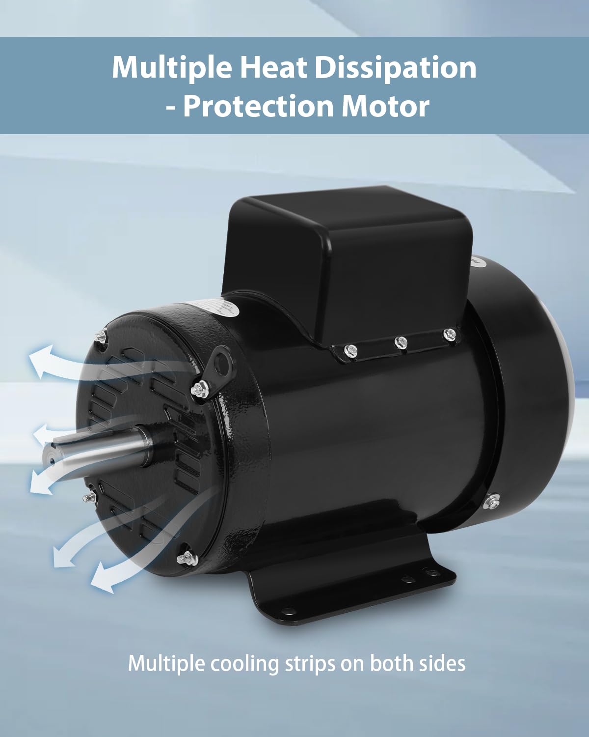 Electric Motor 3HP, 1750RPM Farm Duty Motor, Single Phase Motor 4 Pole 1-1/8"Shaft Diameter 184T CW/CCW TEFC IP55 60HZ