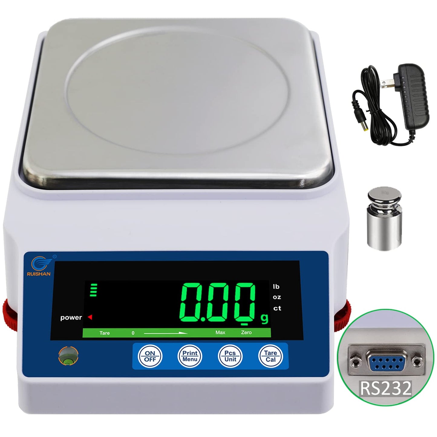 RUISHAN Lab Scale 5000gx0.01g High Precision Scientific Electronic Digital Laboratory Lab Weight Analytical Balance Scale .01g Accuracy Jewelry Pharmacy Chemistry Industria Calibrated Gram Scale